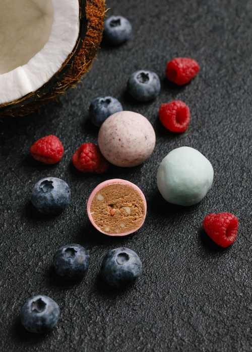 ★ Москва ★ Конфеты протеиновые MyTrueFit, 35 г — черника, малина, кокос