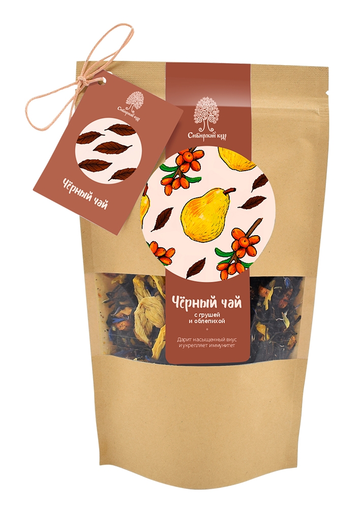 Черный чай с грушей и облепихой