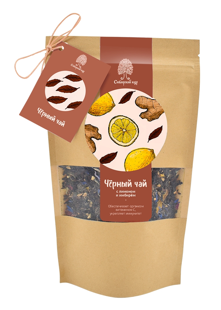 Чай чёрный с лимоном и имбирём, 40 г