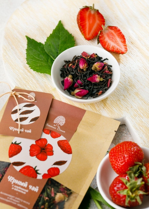 ★ Чай чёрный с клубникой и ванилью, 40 г