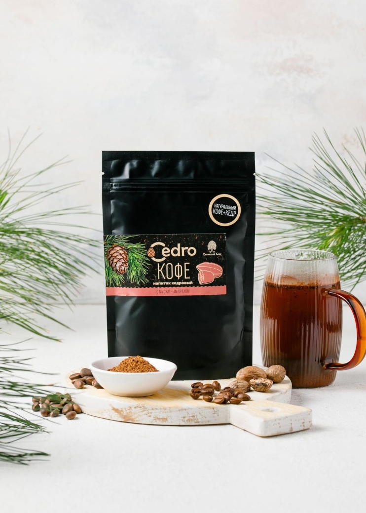 Кедровый напиток с кофе и мускатом, 120 г