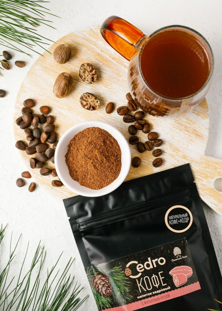 Кедровый напиток с кофе и мускатом, 120 г