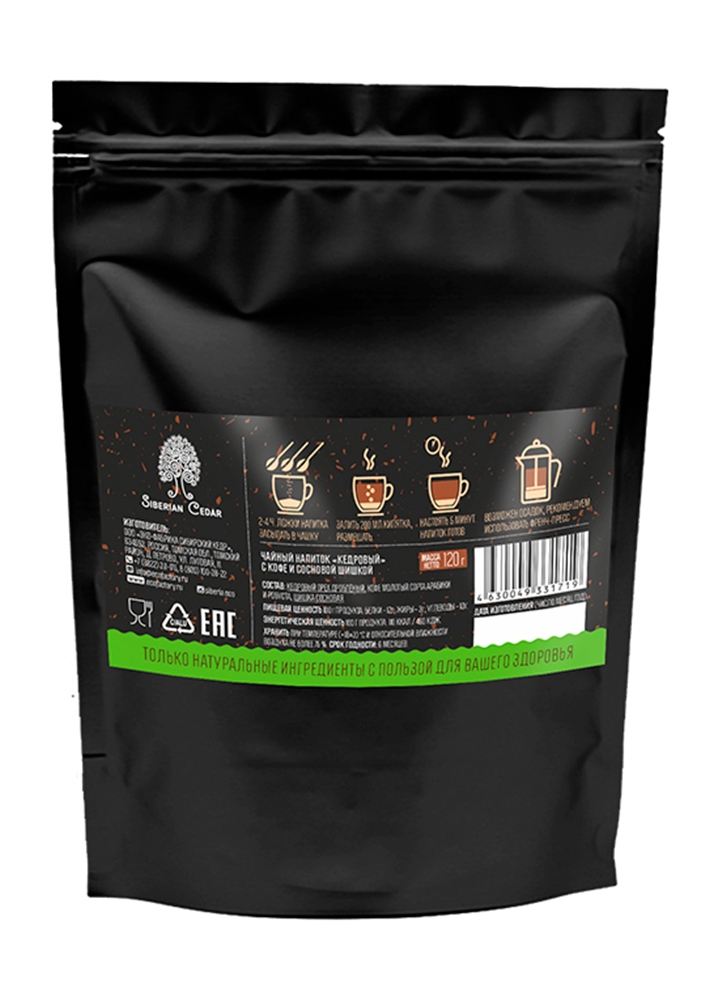 Кедровый напиток с кофе и сосновой шишкой, 120 г