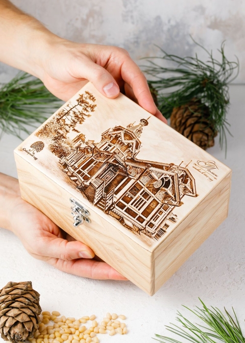 Деревянная шкатулка с конфетами, 460 г