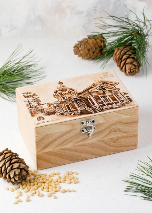 Деревянная шкатулка с конфетами, 460 г