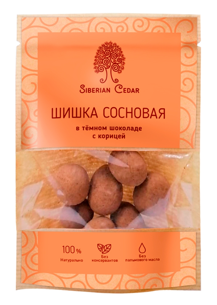 Сосновая шишка с корицей в тёмном шоколаде, 60 г