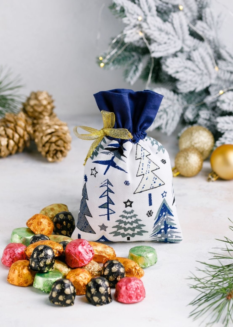 Подарочный мешок синий «Ёлочка», 350 г