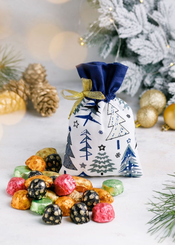 Подарочный мешок синий «Ёлочка», 350 г