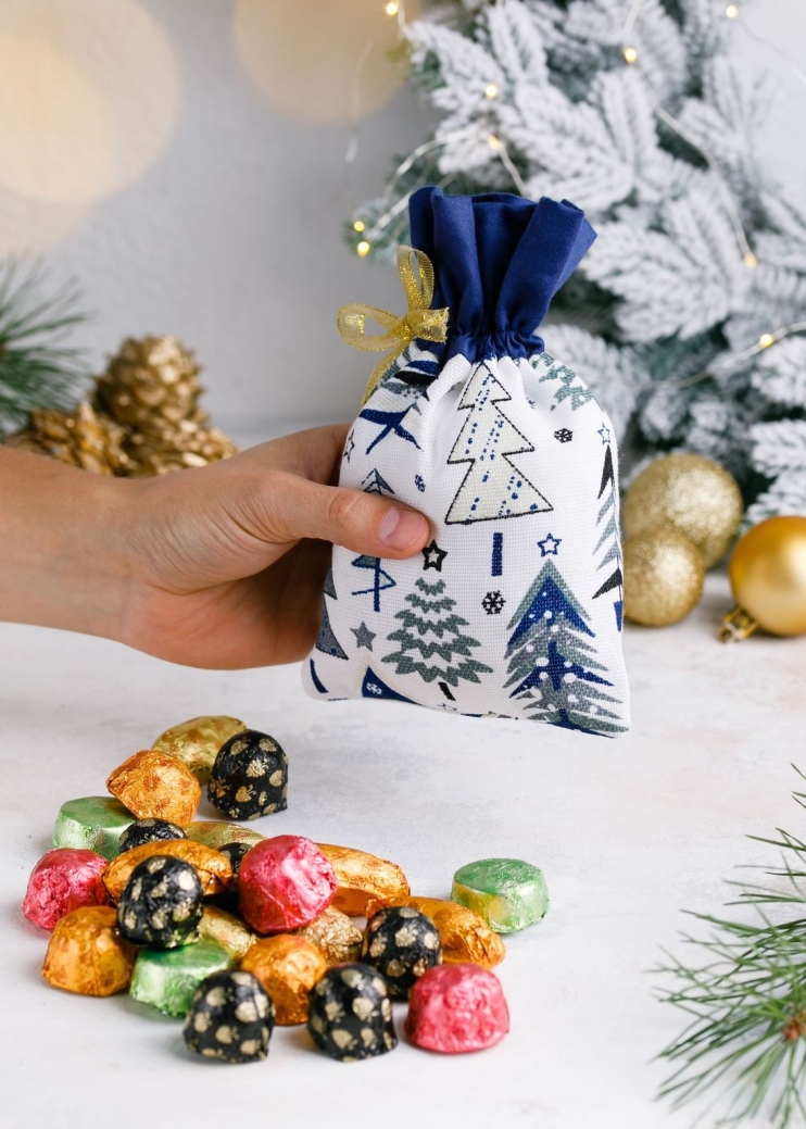 Подарочный мешок синий «Ёлочка», 350 г