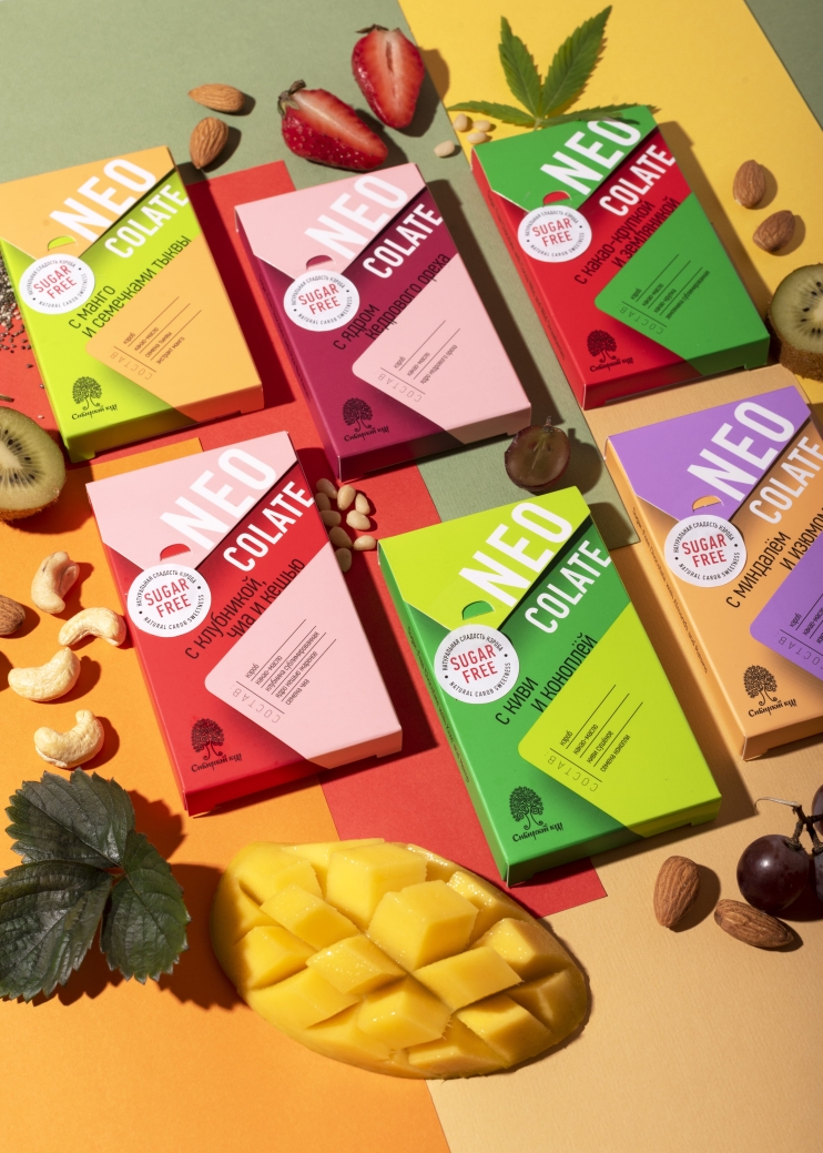 Шоколад без сахара NEOcolate с какао-крупкой и земляникой, 30 г