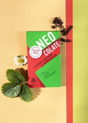 Шоколад без сахара NEOcolate с какао-крупкой и земляникой, 30 г