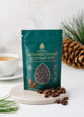 Ядро дальневосточного кедрового ореха в молочном шоколаде без сахара, 60 г
