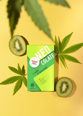 Шоколад без сахара NEOcolate с коноплёй и киви, 30 г