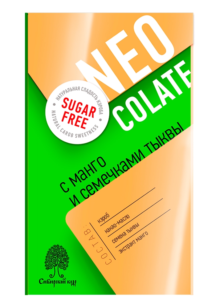 Шоколад без сахара NEOcolate с манго и тыквой, 30 г