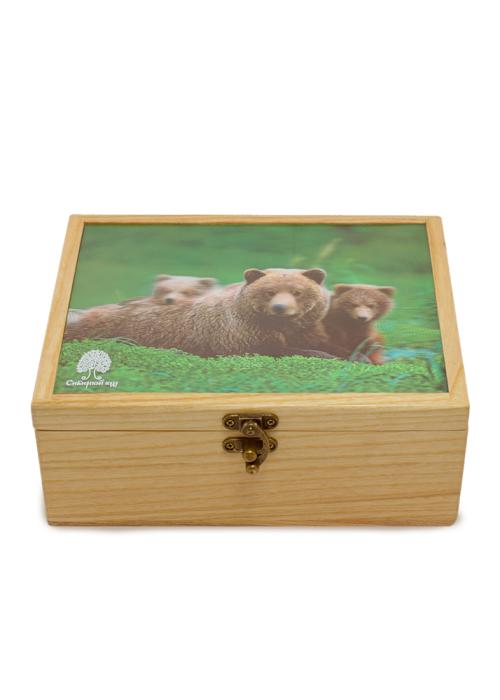 Шкатулка с голографией «Медведь», 420 г