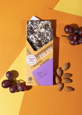 Шоколад без сахара NEOcolate с миндалём и изюмом, 30 г