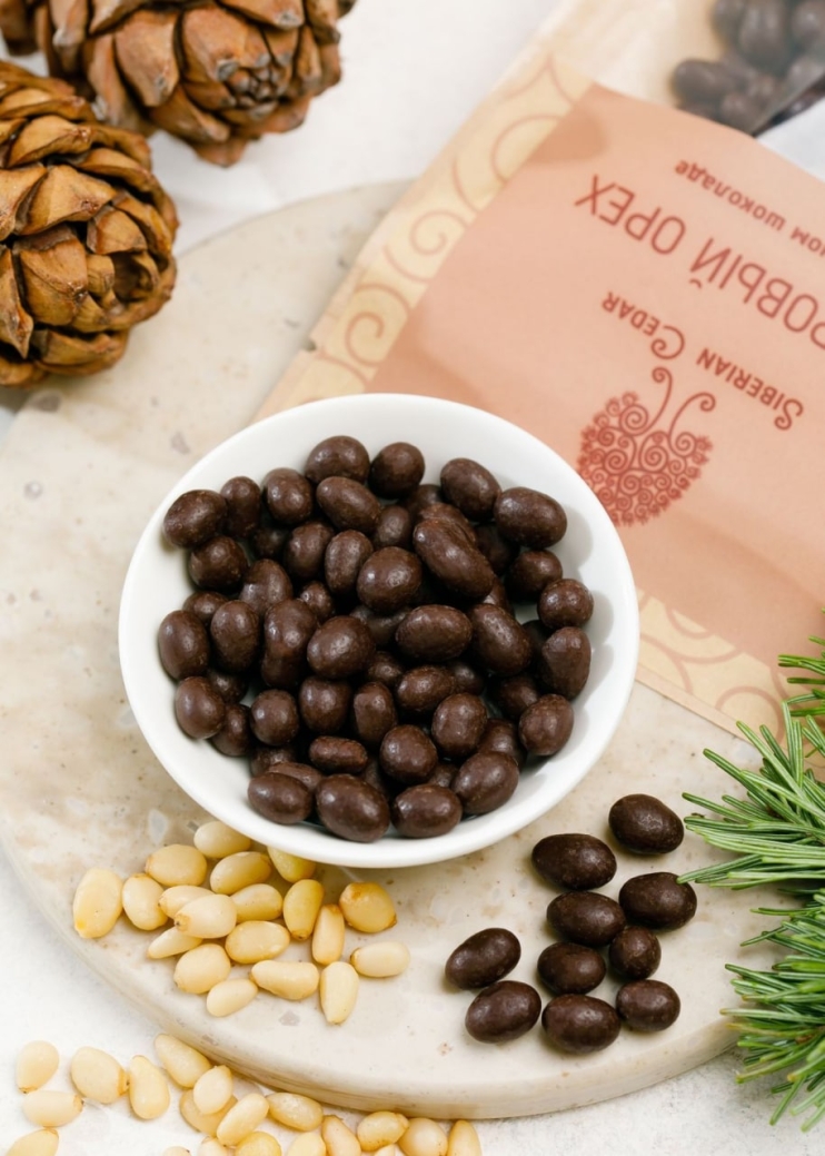 Ядро кедрового ореха в тёмном шоколаде, 60 г