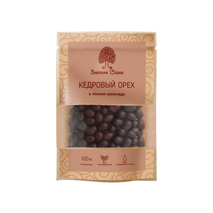 Ядро кедрового ореха в тёмном шоколаде, 60 г