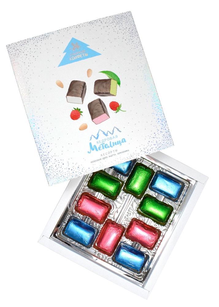 Кедровая метелица ассорти, 150 г — кедровый орех, матча, земляника