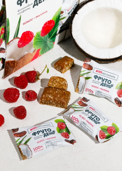 ★ Финиковые конфеты Фрутодень кокос-малина, 450 г