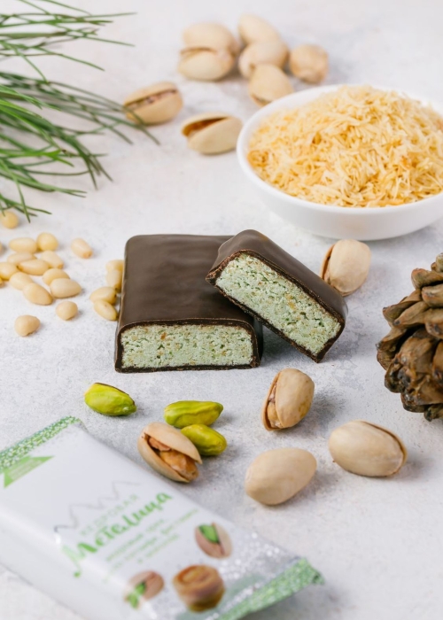 ★ Батончик «Кедровая метелица» с фисташкой, 720 г | шоу-бокс — 18 батончиков