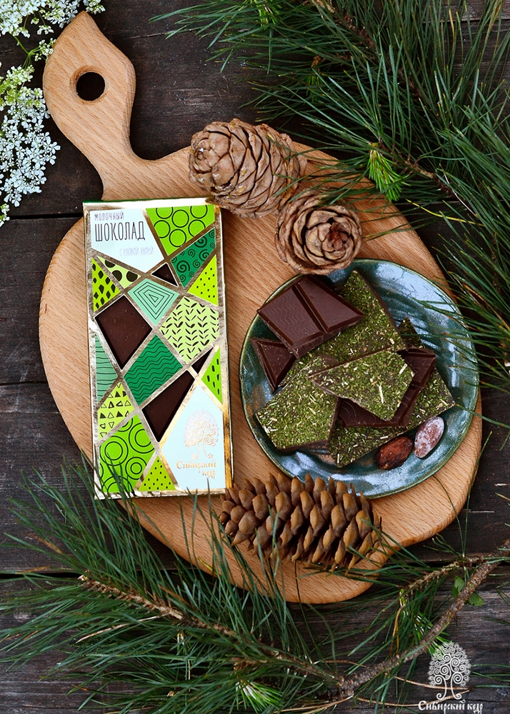 Молочный шоколад с еловой хвоёй, 100 г