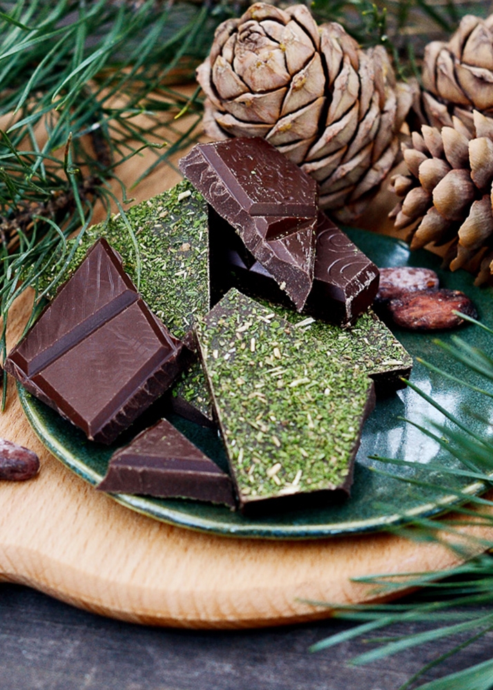 Молочный шоколад с еловой хвоёй, 100 г