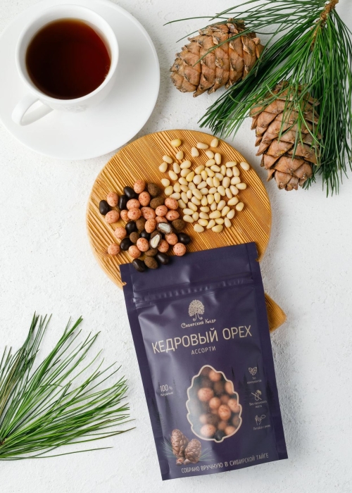 Ядро кедрового ореха в молочном шоколаде ассорти, 60 г