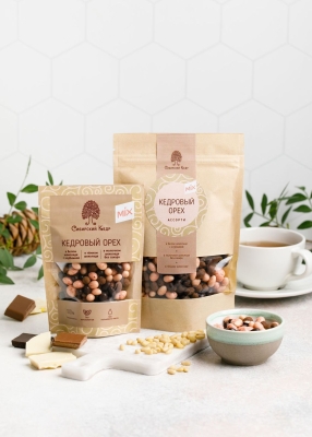 Ядро кедрового ореха в молочном шоколаде ассорти, 60 г