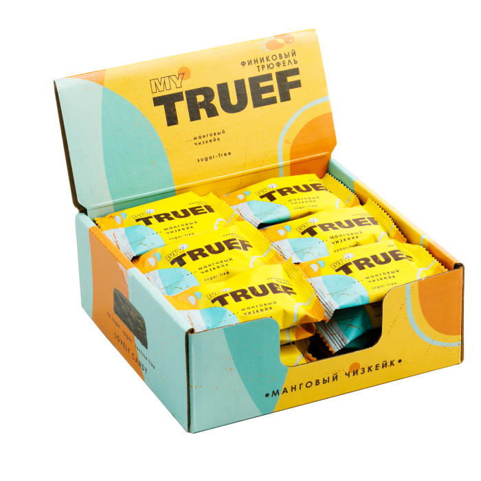 Трюфель финиковый Мy Truef манговый чизкейк, 360 г | шоу-бокс — 24 конфеты