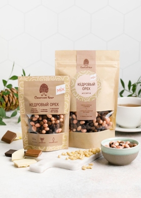 Ядро кедрового ореха в молочном шоколаде ассорти, 150 г