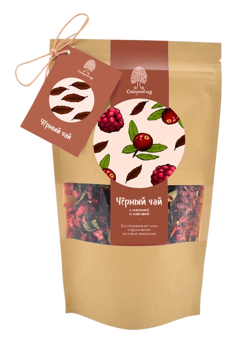 ★ Москва ★ Чай чёрный с малиной и клюквой, 40 г 