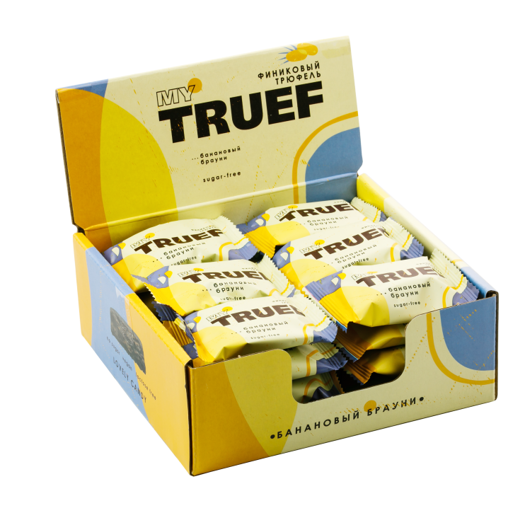 Трюфель финиковый Мy Truef банановый брауни, 360 г | шоу-бокс — 24 конфеты
