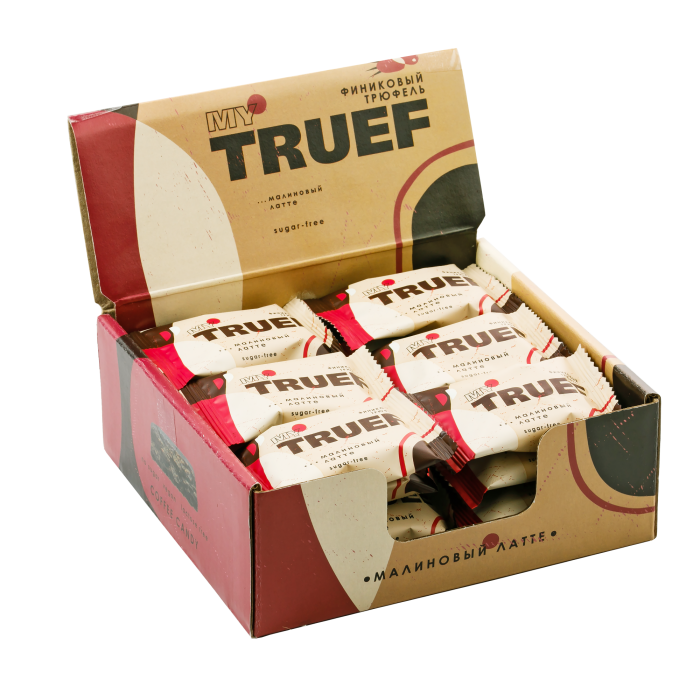 Трюфель финиковый Мy Truef малиновый латте, 360 г | шоу-бокс — 24 конфеты