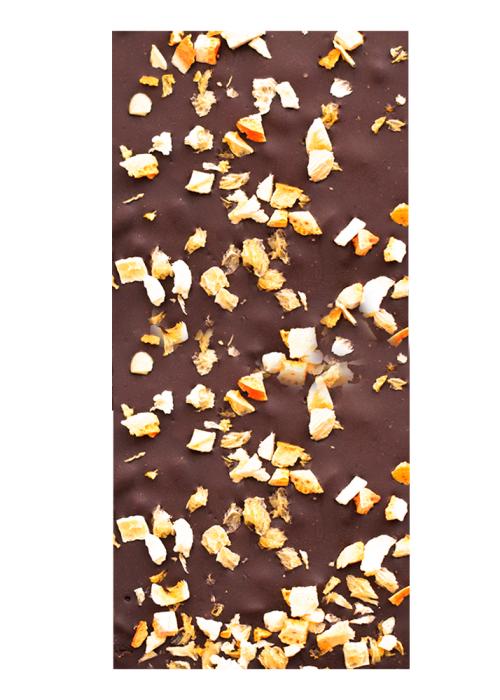 Тёмный шоколад с апельсином, корицей и кедровым орехом, 100 г
