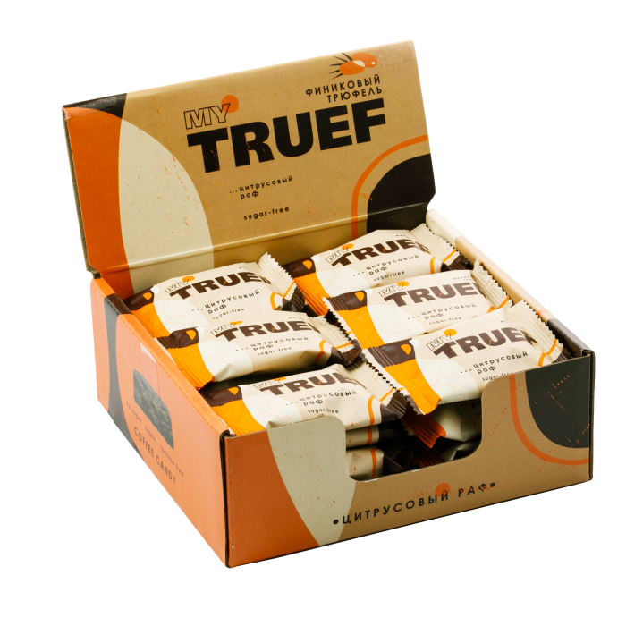 Трюфель финиковый Мy Truef цитрусовый раф, 360 г | шоу-бокс — 24 конфеты