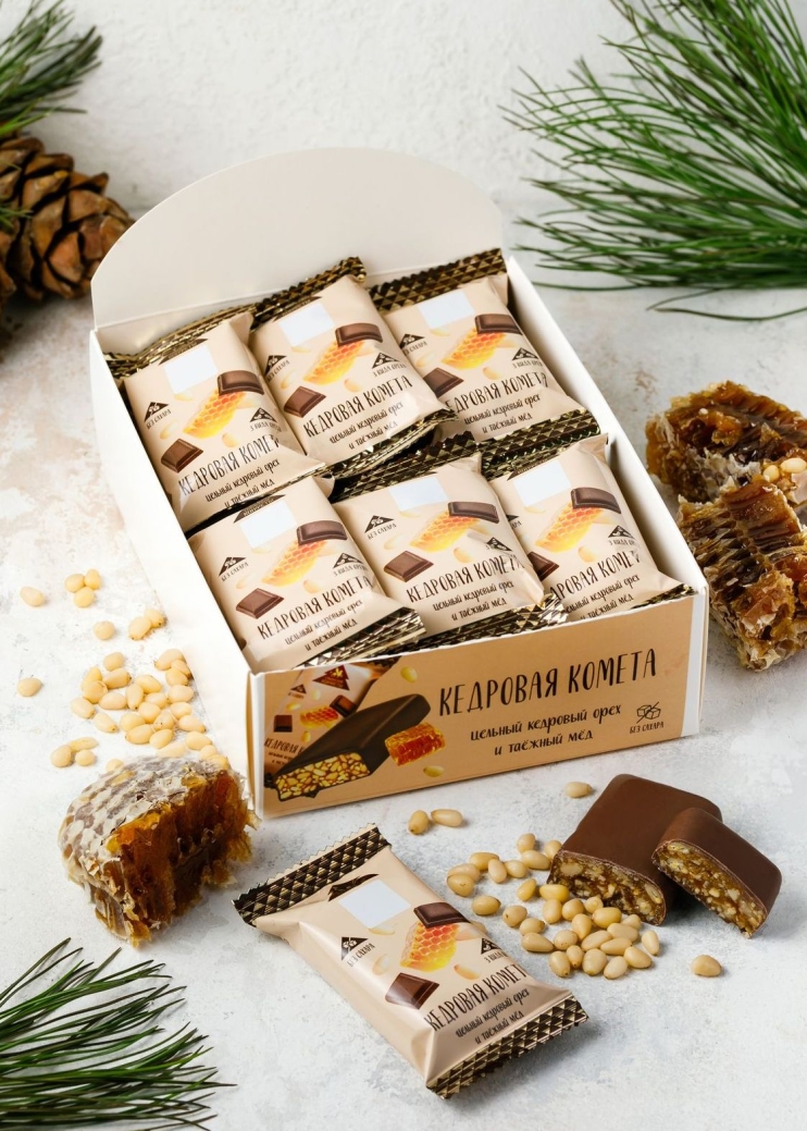 Батончик «Кедровая комета», 720 г | шоу-бокс — 18 батончиков