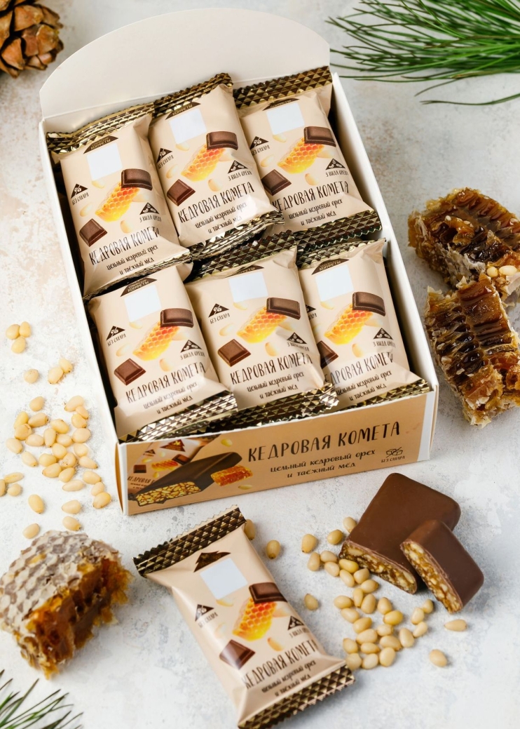Батончик «Кедровая комета», 720 г | шоу-бокс — 18 батончиков