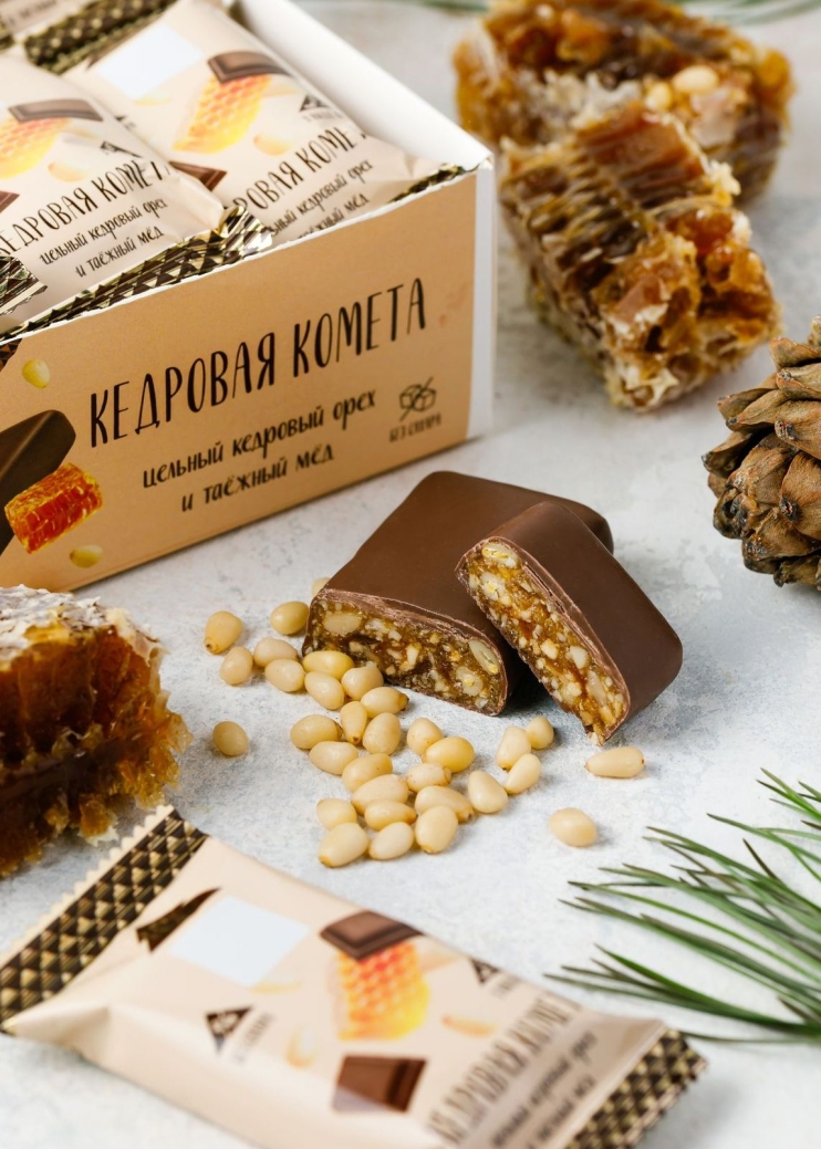 Батончик «Кедровая комета», 720 г | шоу-бокс — 18 батончиков