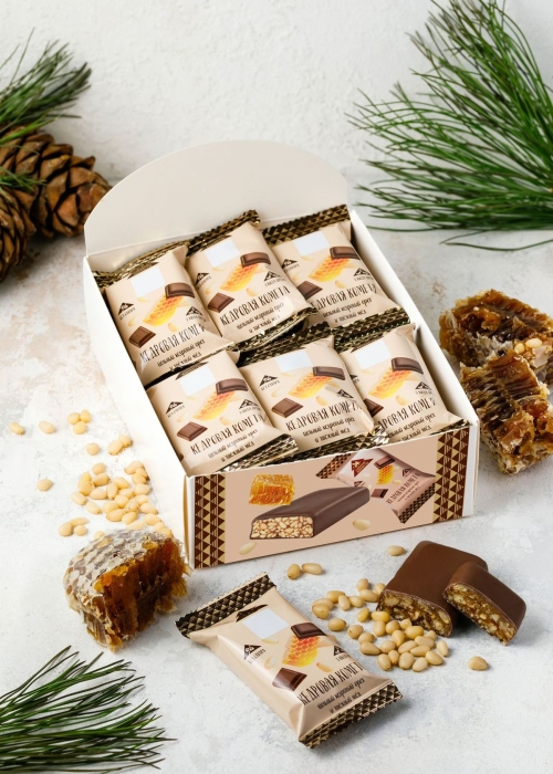 Батончик «Кедровая комета», 720 г | шоу-бокс — 18 батончиков