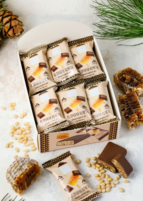 Батончик «Кедровая комета», 720 г | шоу-бокс — 18 батончиков