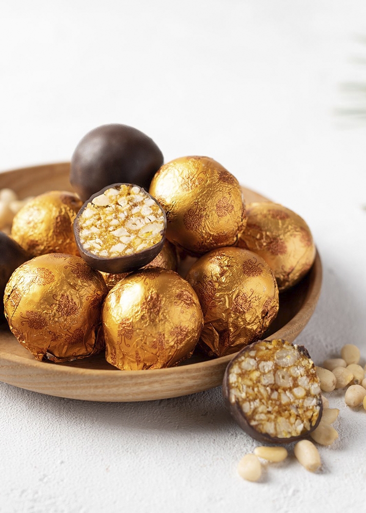 Кедровый грильяж с облепихой, 1 конфета