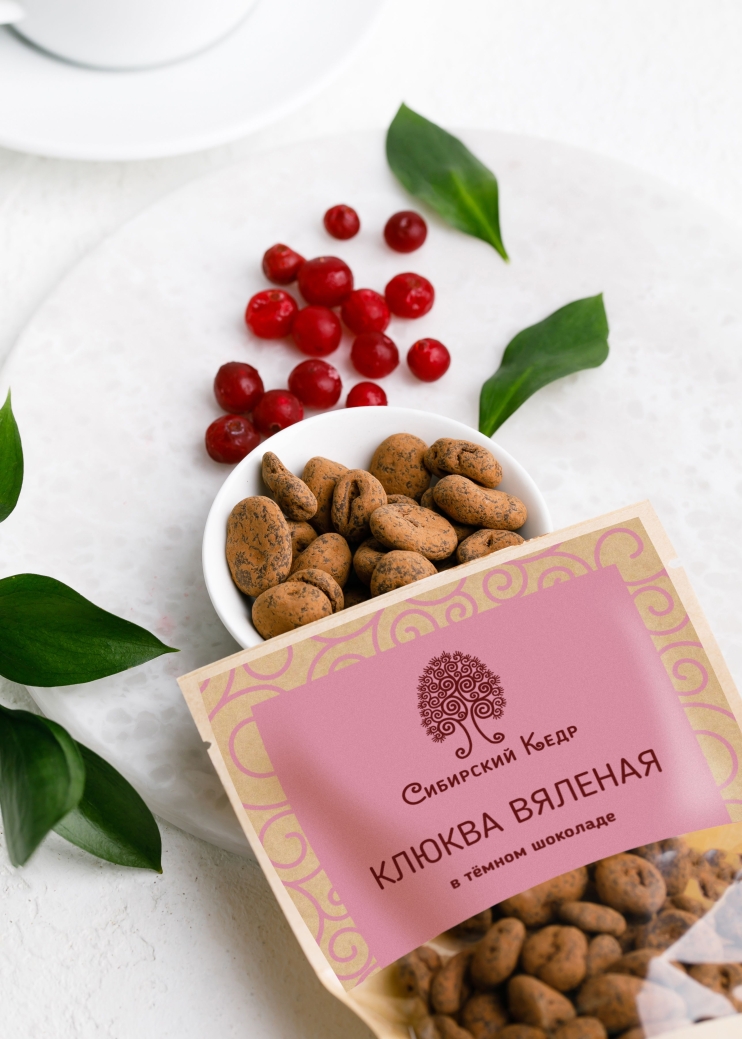 Клюква вяленая в тёмном шоколаде, 60 г