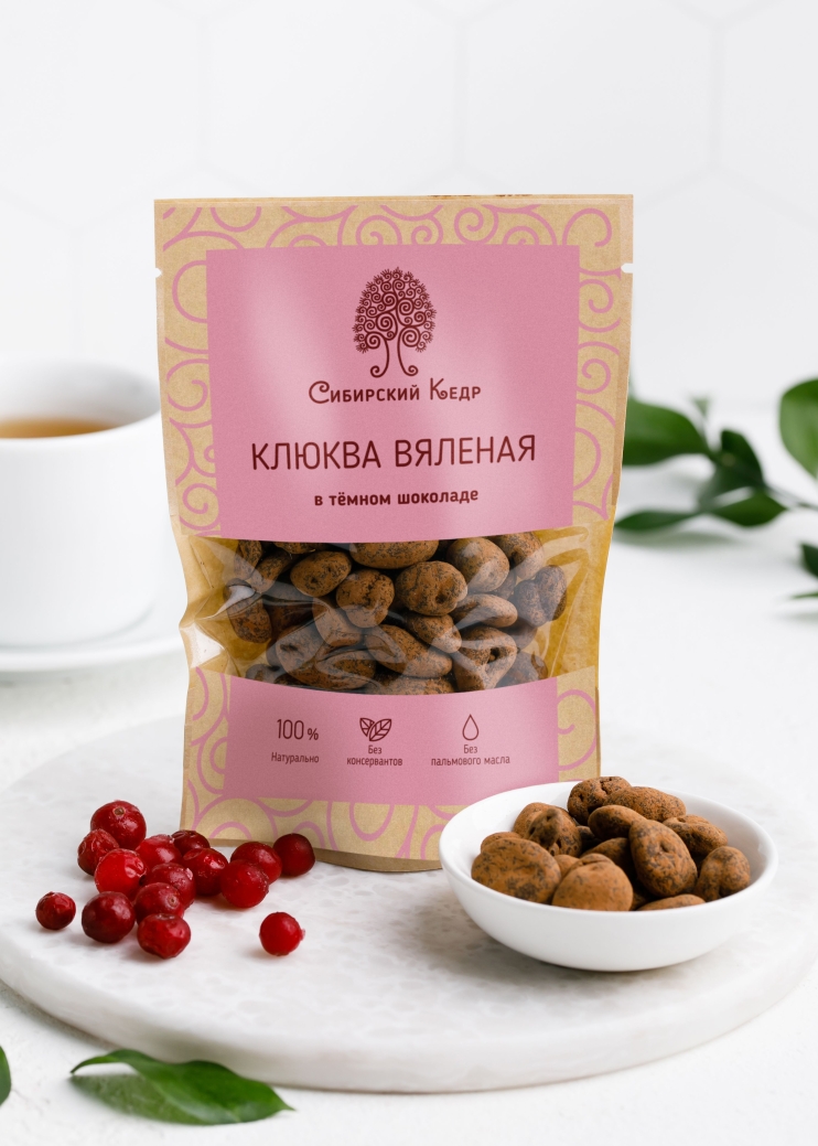 Клюква вяленая в тёмном шоколаде, 60 г