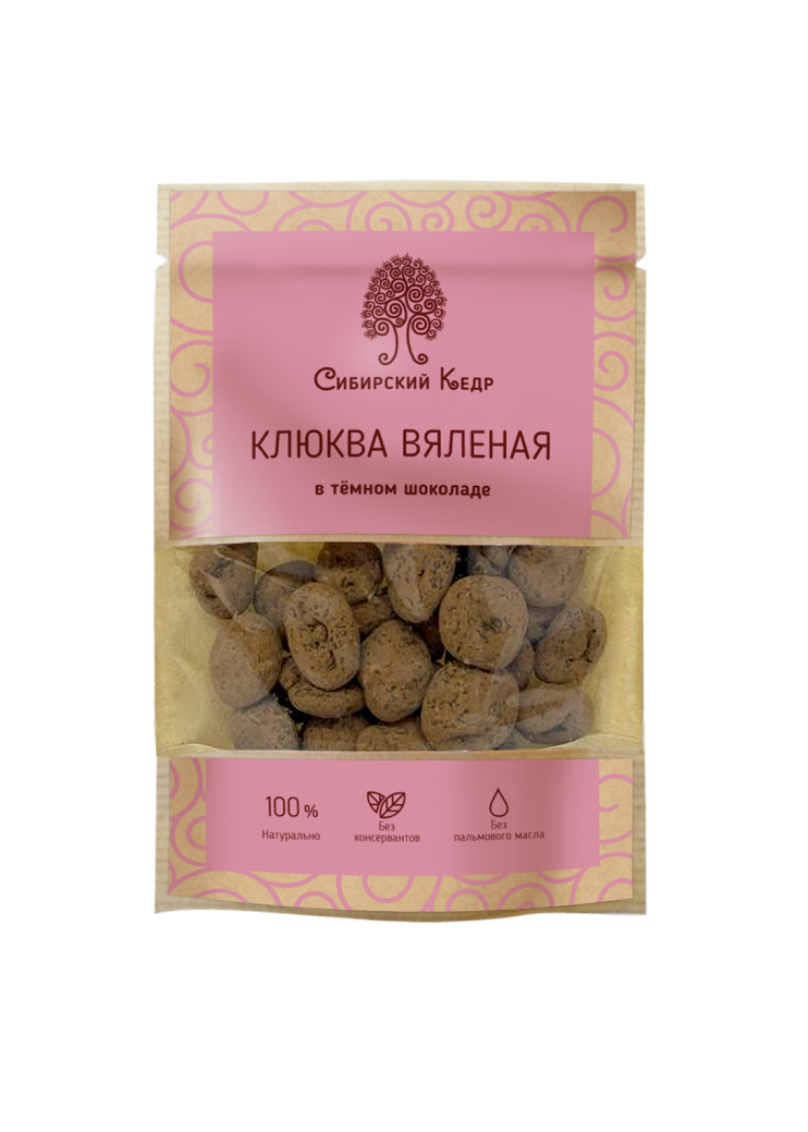 Клюква вяленая в тёмном шоколаде, 60 г