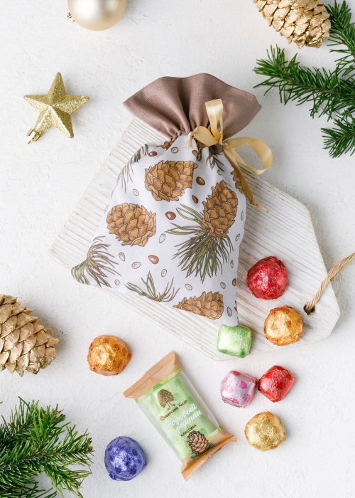 Подарочный мешок коричневый «‎Шишка»‎, 215 г‎