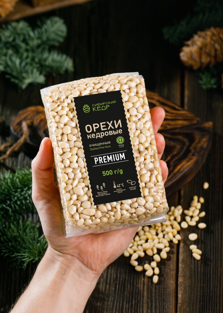 Ядро кедрового ореха Premium в брикете, 500 г