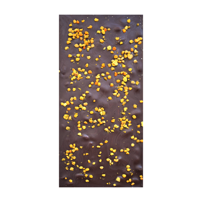 Тёмный шоколад с кедровым орехом и цветочной пыльцой, 100 г