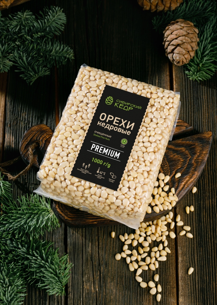 Ядро кедрового ореха Premium в брикете, 1 кг