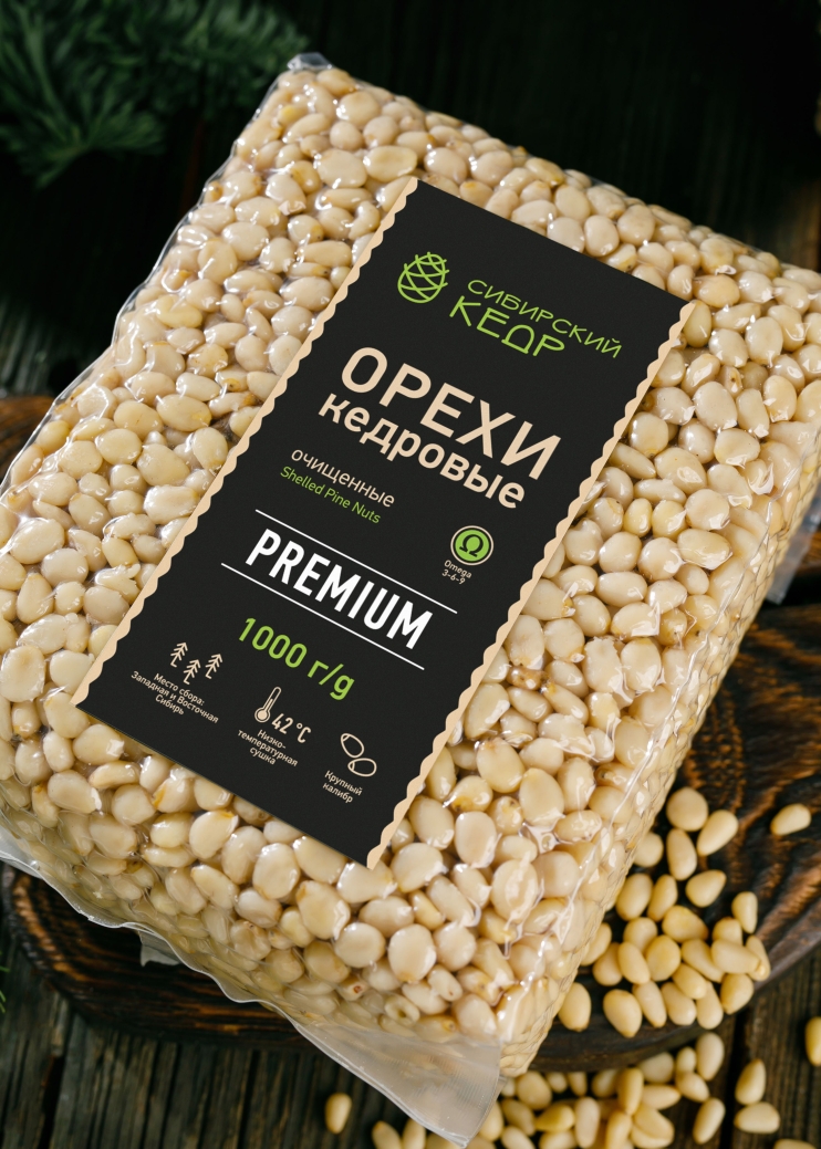 Ядро кедрового ореха Premium в брикете, 1 кг